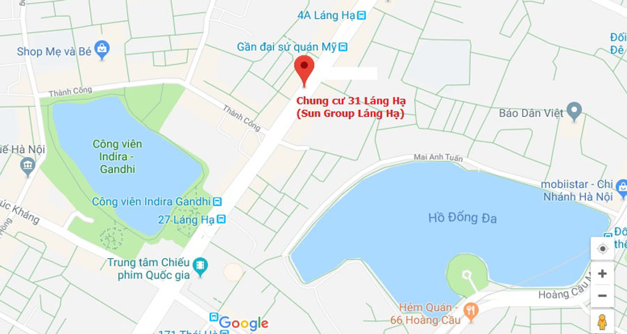 Vị trí Chung cư Sun Group Láng Hạ